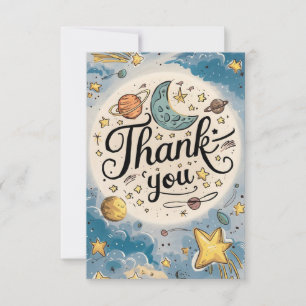 Mystical Pretty Trail Celestial Thank You Card