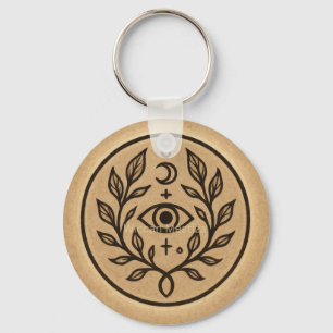 Mystical Protective Eye Moon Symbol Key Ring