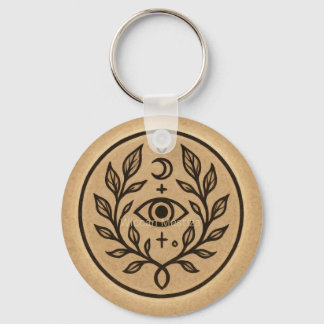 Mystical Protective Eye Moon Symbol Key Ring