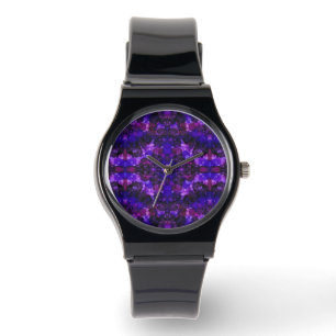 Mystical Purple Abstract Alcohol Ink Art Watch