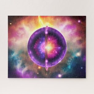 Mystical Purple and Blue Cosmic Celestial Object Jigsaw Puzzle