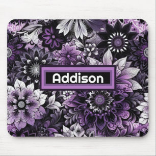 Mystical Purple Blooms Mouse Pad