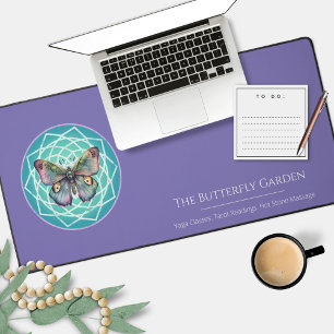 Mystical Purple Butterfly Mandala Tarot Reading Desk Mat