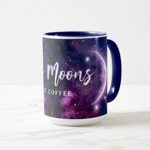 Mystical Purple Galaxy Crescent Moon Celestial Mug