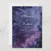 Mystical Purple Gold Nebula Starry Night Wedding