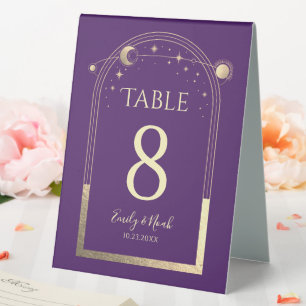 Mystical Purple Gold Sun Moon Stars Wedding
