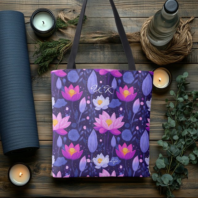 Mystical Purple Lotus Wellness Tote Bag (Creator Uploaded)