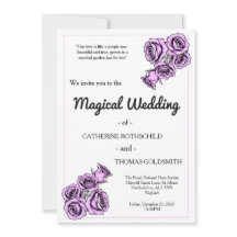 Mystical Purple Rose Wedding Invitation