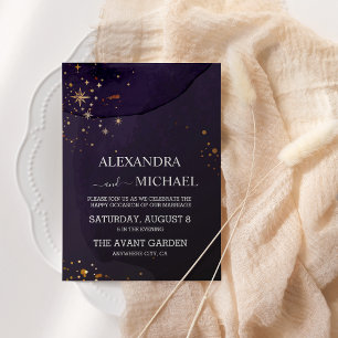  Mystical Purple Sun Moon Wedding Invitation
