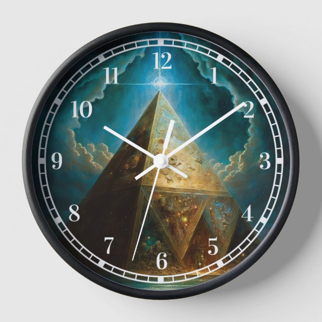 Mystical Pyramid Visionary Art Clock (Front)