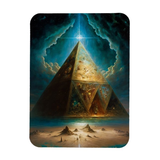 Mystical Pyramid Visionary Art Magnet (Vertical)