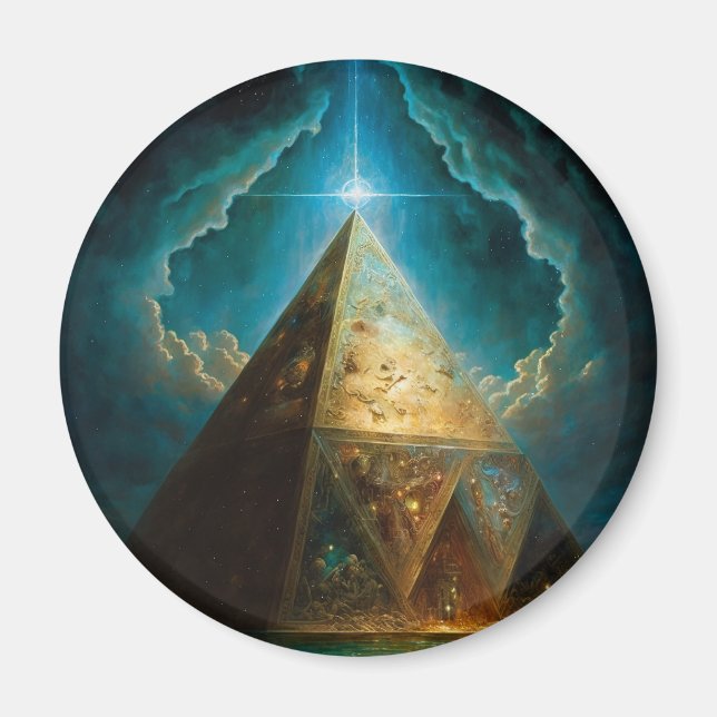 Mystical Pyramid Visionary Art Magnet (Front)