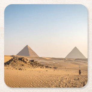 Mystical Pyramids Square Paper Coaster