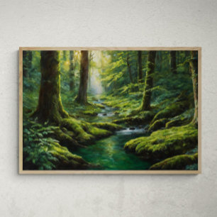 Mystical Radiance: A River's Journey Through the E Poster