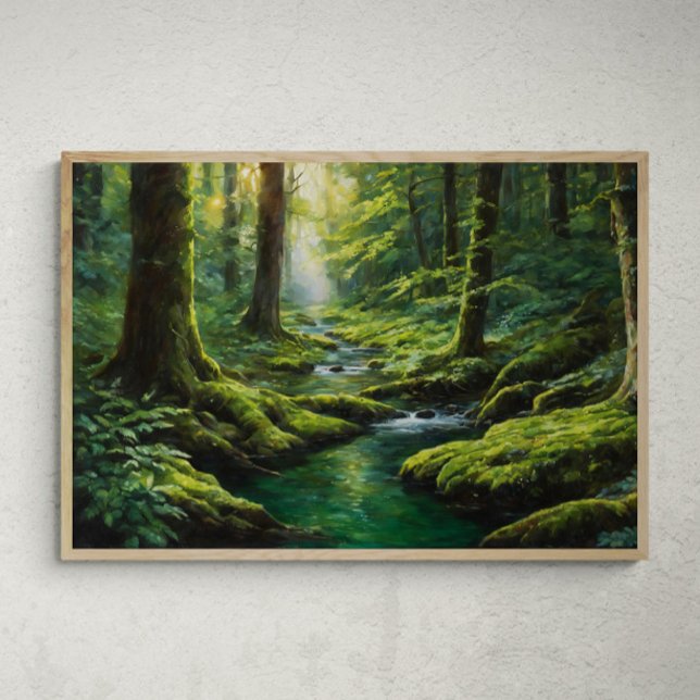 Mystical Radiance: A River's Journey Through the E Poster (Creator Uploaded)