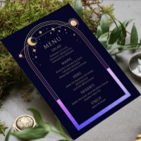 Mystical Rainbow Blue Sun Moon Stars Wedding