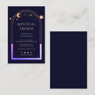 Mystical Rainbow Celestial Sun Moon Branding Business Card