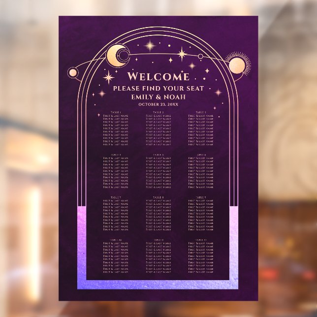 Mystical Rainbow Plum Sun Moon Stars Wedding (Sheet 2)