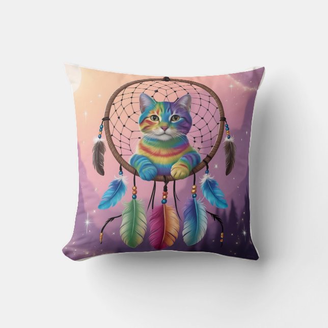 Mystical Rainbow Tabby Dream Cushion (Front)