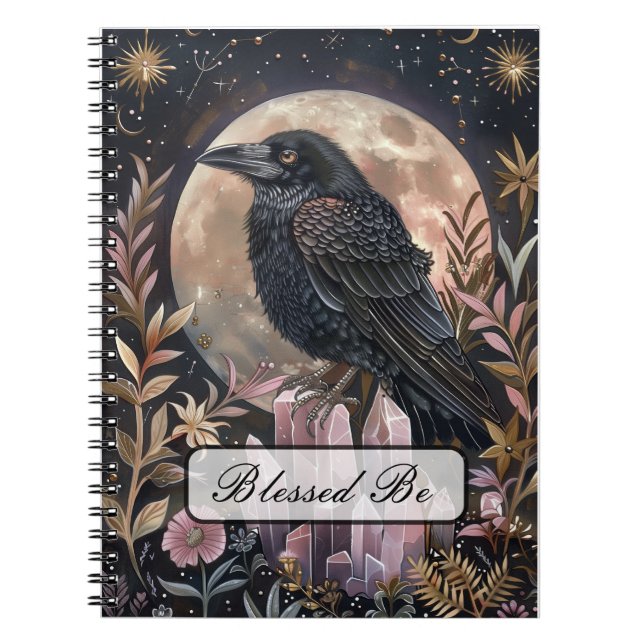 Mystical Raven Crystal Notebook (Front)