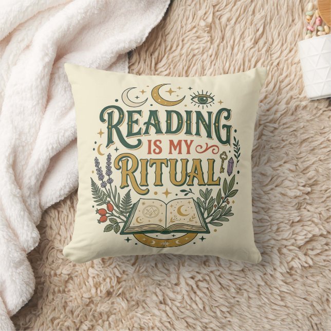 Mystical Reading Ritual Celestial Moon Book Cushion (Blanket)