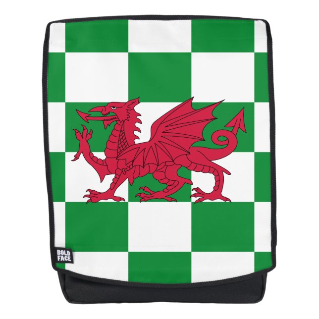 Mystical Red Celtic Dragon Flag of Wales Backpack (Front)