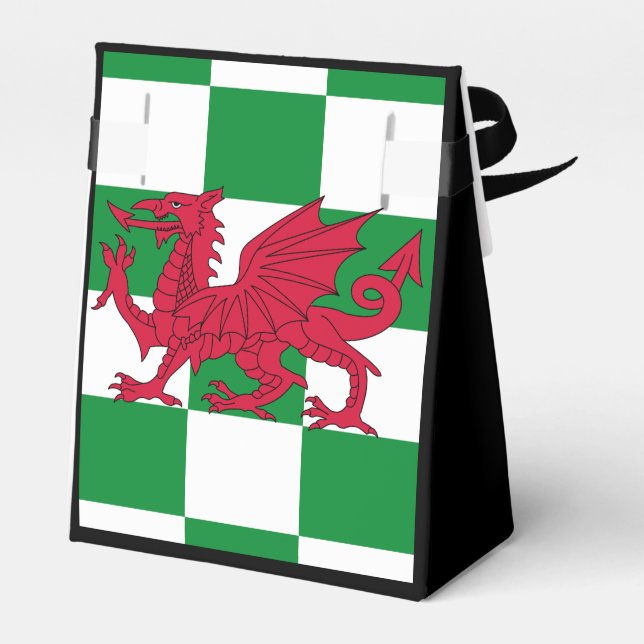 Mystical Red Celtic Dragon Flag of Wales Favour Box (Back Side)