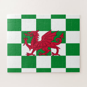 Mystical Red Celtic Dragon Flag of Wales Jigsaw Puzzle