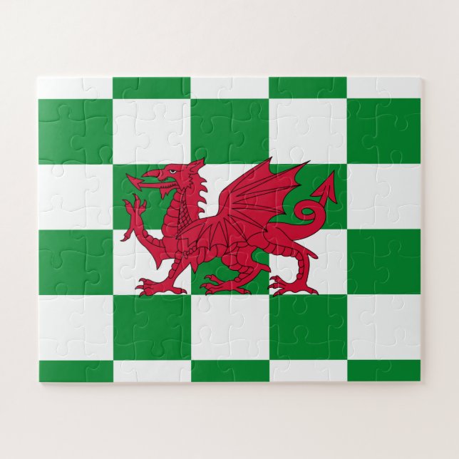 Mystical Red Celtic Dragon Flag of Wales Jigsaw Puzzle (Horizontal)