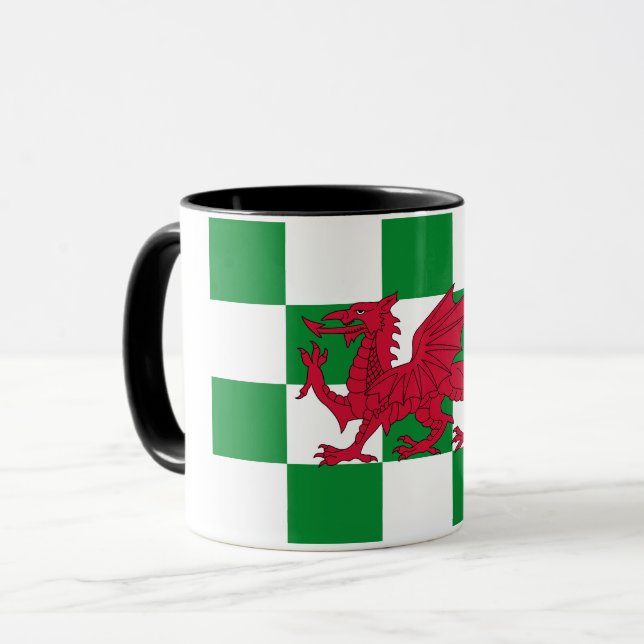 Mystical Red Celtic Dragon Flag of Wales Mug (Front Left)
