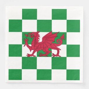 Mystical Red Celtic Dragon Flag of Wales Napkin