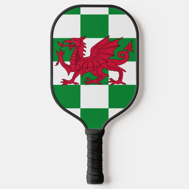 Mystical Red Celtic Dragon Flag of Wales Pickleball Paddle (Front)