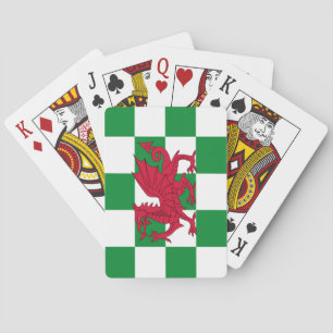 Mystical Red Celtic Dragon Flag of Wales Playing Cards