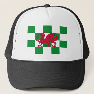 Mystical Red Celtic Dragon Flag of Wales Trucker Hat