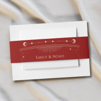 Mystical Red Gold Sun Moon Stars Wedding