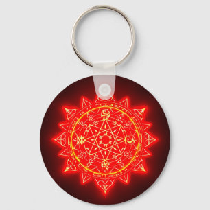 🔴 Mystical Red Magic Circle Protection Charm Key Ring