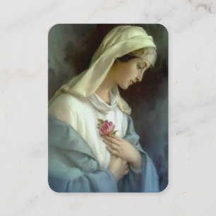 Mystical Rose Virgin Mary Memorare Prayer Business Card