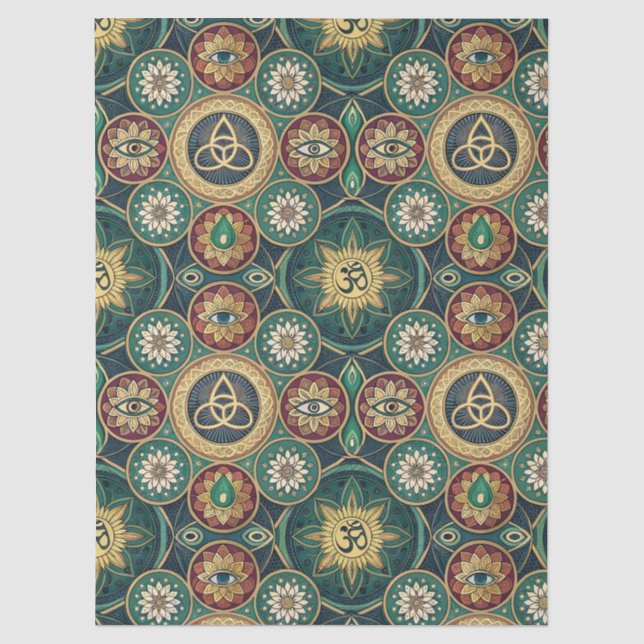 Mystical Sacred Design - Spiritual Mandala Pattern Tissue Paper (Front)