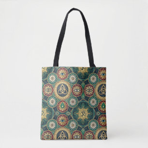 Mystical Sacred Design - Spiritual Mandala Pattern Tote Bag