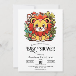 Mystical Safari Lion Digital Baby Shower Invitation