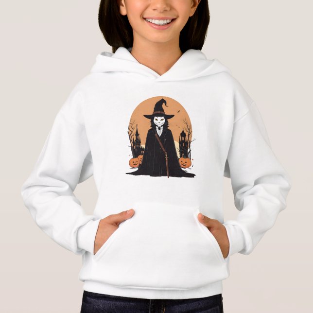 Mystical Salem Black Cat with Pumpkins (Front)