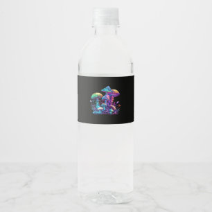 Mystical Shroom - Whimsigoth And Witchcore Wonderl Water Bottle Label