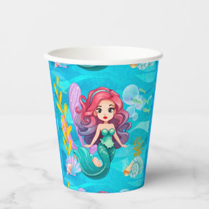 mystical siren design paper cups