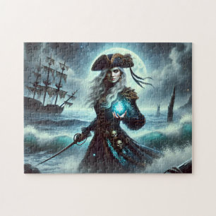 Mystical Siren Pirate Fantasy Ocean Adventure Art Jigsaw Puzzle
