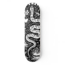 Mystical Snake Lunar White Skateboard 