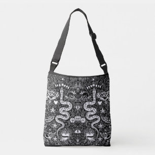 Mystical Snake Lunar White Tote