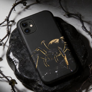 Mystical Spider Phone Case Black and Gold