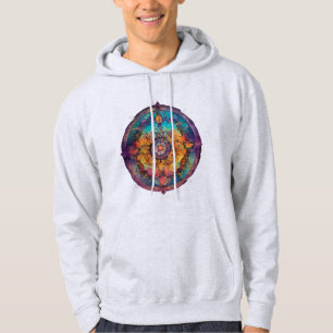 Mystical Spirit Ink Drawing – Vibrant Tattoo Hoodie