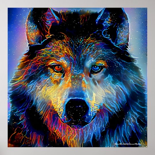 Mystical Spirit Wolf Poster | Zazzle.com.au