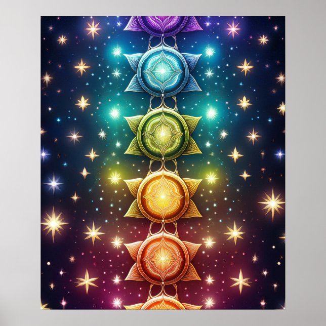 Mystical Spiritual Chakras Poster (Front)